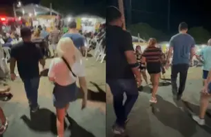 Indivíduo com mandado de prisão em aberto é preso durante a Expoapi em Teresina (Foto: Reprodução)
