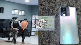 Jovem é preso com celular furtado na Pedra do Sal, em Parnaíba (Foto: Folha do Delta)