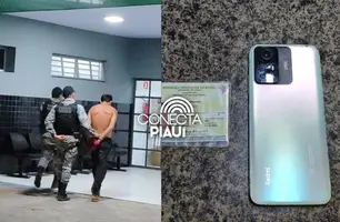 Jovem é preso com celular furtado na Pedra do Sal, em Parnaíba (Foto: Folha do Delta)
