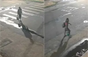 Ladrão de baterias de ônibus escolares é flagrado na zona Leste de Teresina (Foto: Reprodução)