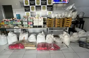 Material apreendido de pontos de distribuição de drogas no Piauí (Foto: Divulgação/SSP-PI)