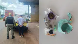 Motociclista é preso com drogas após tentar fugir de fiscalização na PI-113 (Foto: Divulgação/PMPI)