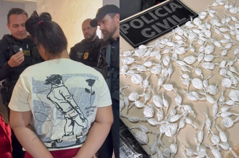 Mulher presa em Santa Cruz do Piauí relata que namorado fugiu e deixou as drogas