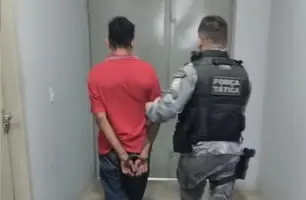 Neto é preso suspeito de quebrar o nariz da própria avó em Campo Maior (Foto: Divulgação/PMPI)