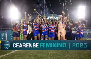 O time feminino do Fortaleza foi campeão cearense, da Copa Maria Bonita e conquistou o acesso para a Série A1 (Foto: João Moura / Fortaleza EC)