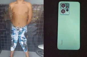 PM apreende menor e recupera celular roubado em ação no litoral do Piauí (Foto: Reprodução)