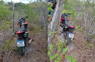 Polícia localiza moto roubada escondida em área rural de Luís Correia