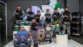 Polícia Militar surpreende criança em festa temática de aniversário em Teresina (Foto: Ascom PM-PI)