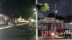 Poste é derrubado em avenida após colisão de carro em Parnaíba (Foto: Reprodução)