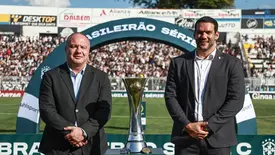 Presidente da Federação Paranaense de Futebol, Hélio Cury Filho, ao lado do presidente da CBF, Samir Xaud (Foto: Divulgação/ CBF)