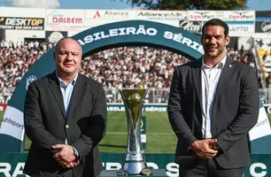 Presidente da Federação Paranaense de Futebol, Hélio Cury Filho, ao lado do presidente da CBF, Samir Xaud (Foto: Divulgação/ CBF)