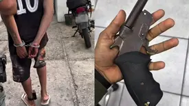 Preso suspeito de balear adolescente na Barragem do Bezerro, em José de Freitas (Foto: Divulgação/PMPI)