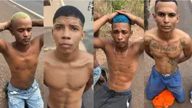Quatros presos acusados de assaltos na Zona Rural de Timon-MA (Foto: Reprodução)