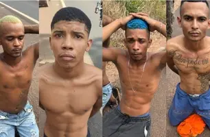 Quatros presos acusados de assaltos na Zona Rural de Timon-MA (Foto: Reprodução)