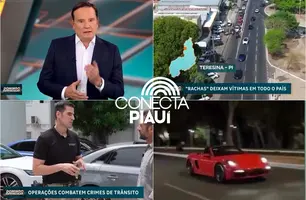 Record destaca Operação Need for Speed em reportagem sobre rachadores no Piauí (Foto: Reprodução Record)