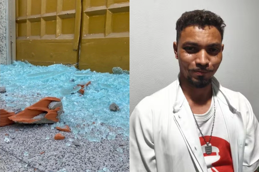 Suspeito de quebrar vidros da Catedral de Teresina é preso um mês após o crime