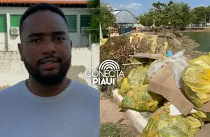 Trabalhadores da limpeza de Teresina aguardam quitação de débitos até terça-feira (Foto: Reprodução)