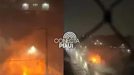 Transformador pega fogo e deixa bairros sem energia na zona Leste de Teresina (Foto: Reprodução)