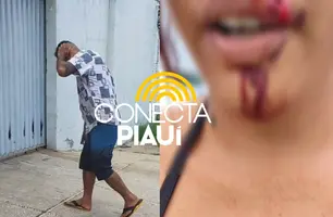 Agressor é preso após acertar pedrada em companheira na zona Rural de Teresina (Foto: Repórter 12/Conecta Piauí)