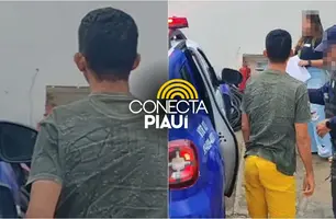 Altos: suspeito de aliciamento é conduzido à Central de Flagrantes em Teresina (Foto: Conecta Piauí)