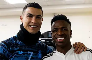 Cristiano Ronaldo e Vinicius Jr (Foto: Reprodução/Redes Sociais)