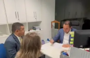 Deputado Georgiano Neto recebe prefeito Dr. Marcos e primeira-dama Rossana Guimarães em Brasília (Foto: Divulgação)
