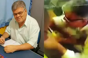 Diretor é flagrado agredindo criança de 4 anos criança em escola no RJ (Foto: Reprodução)