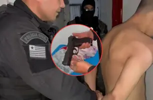 Faccionado preso em operação é foragido e estava com arma da Polícia Civil (Foto: Reprodução)