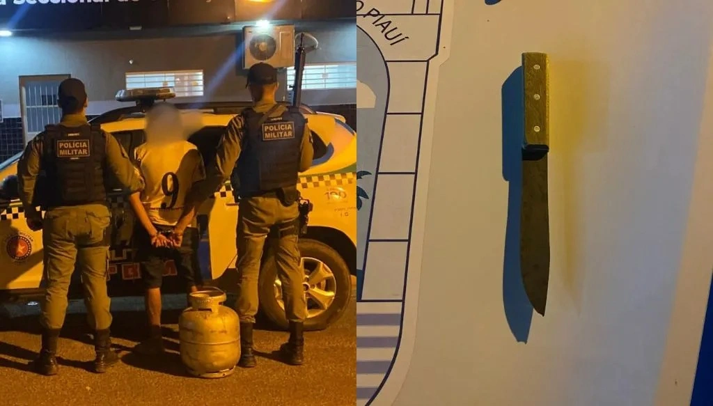 Filho é preso após roubar botijão de gás e ameaçar pai com faca em Elesbão Veloso
