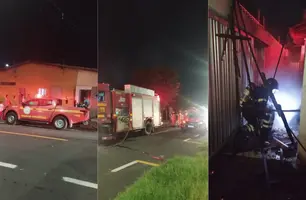 Forte incêndio atinge casa e deixa cachorro morto na zona Norte de Teresina (Foto: Divulgação/Corpo de Bombeiros)