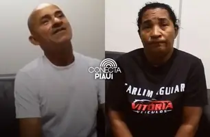 Francisco de Assis (padrasto) e Maria dos Aflitos (mãe e avó das vítimas) (Foto: Reprodução/SSP-PI)