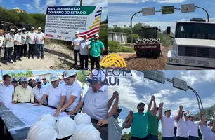Governador assina ordem de serviço para recuperação da rodovia PI-243, em Jaicós (Foto: Colagem/Conecta Piauí)