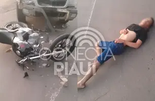 Grave acidente entre moto e carro deixa jovem ferido na zona Sul de Teresina (Foto: Reprodução)