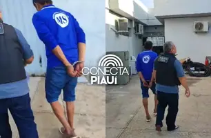 Homem é preso ao tentar registrar Boletim de Ocorrência em Teresina (Foto: Repórter 12/Conecta Piauí)