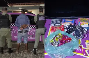 Homem é preso após furtar chocolates e jujubas de lanchonete em Paulistana (Foto: Reprodução/SSP)