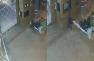 Homem levanta da cadeira de rodas para roubar uma guarita no DF (Foto: Reprodução)