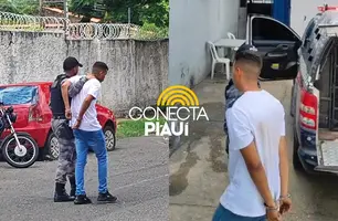 Jovem suspeito de assalto é preso ao tentar se apresentar no 2º BEC, em Teresina (Foto: Repórter 12/Conecta Piauí)