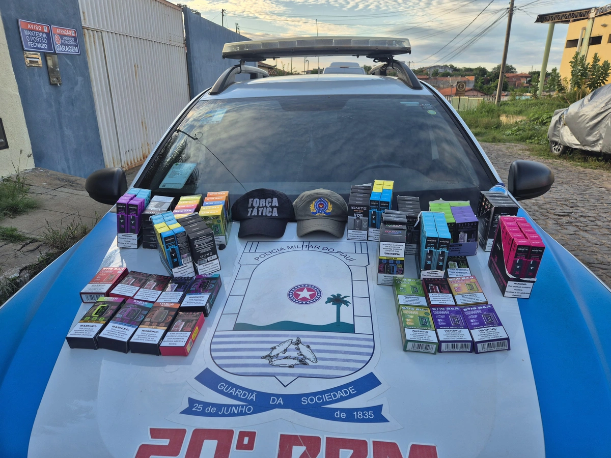 Material apreendido pela polícia