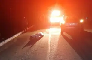 Motociclista bate em carroça, cai na estrada e é atropelado na PI-222, em Parnaíba (Foto: Reprodução)