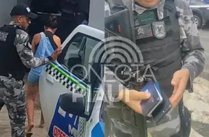 Mulher é presa com celulares roubados após polícia rastrear aparelhos em Teresina (Foto: Repórter 12/Conecta Piauí)