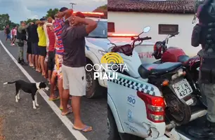 Polícia apreende motocicletas e coíbe manobras perigosas na PI-130, em Nazária (Foto: Repórter 12/Conecta Piauí)