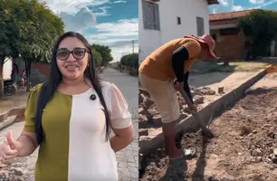 Prefeita de São Gonçalo do Piauí acompanha obras no Conjunto Nova Vida (Foto: Reprodução)