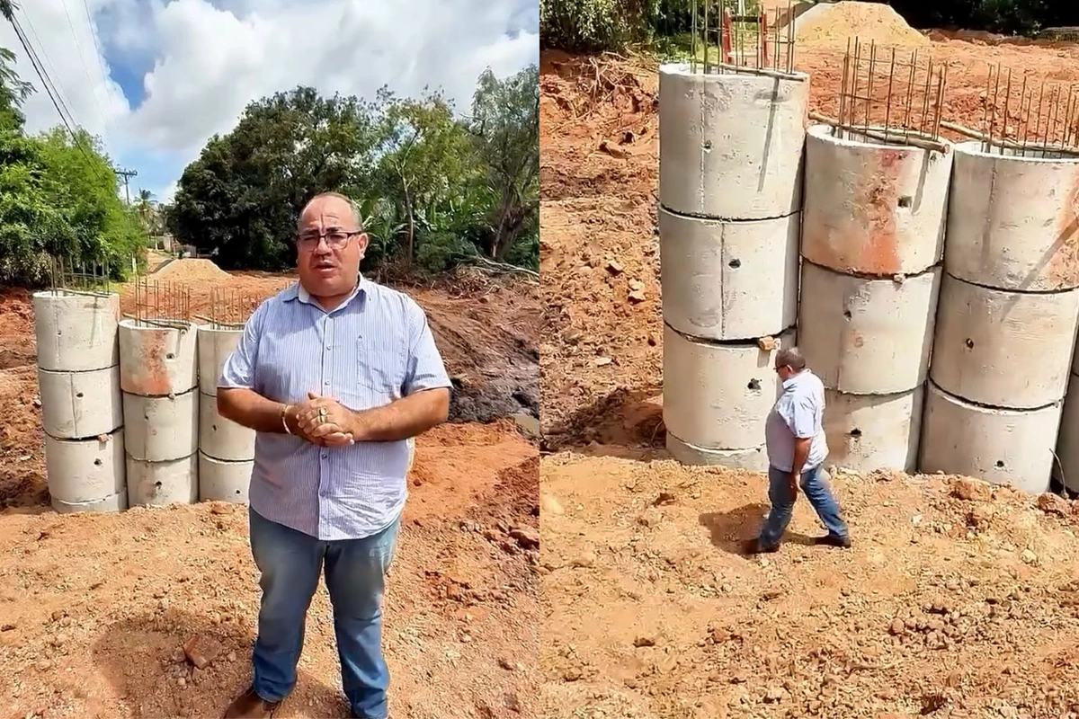 Prefeito Amiltinho acompanha início da construção de ponte em Gilbués