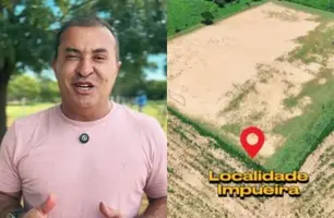 Prefeito de Curimatá acompanha serviços de limpeza em campo de futebol (Foto: Reprodução)