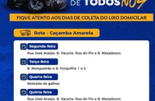 Prefeitura de Miguel Alves divulga cronograma de coleta de lixo (Foto: Reprodução)
