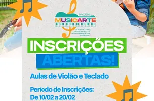 Projeto Musicart abre inscrições para aulas de violão e teclado em Demerval Lobão (Foto: Reprodução)