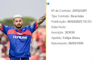 Rescisão de Felipe Alves com o Piauí é oficializada após caso de importunação sexual (Foto: Aldo Carvalho/Piauí E.C.)