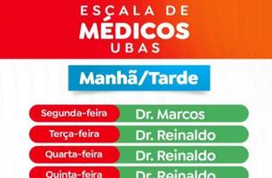 Secretaria de Saúde divulga nova escala médica da UBAS (Foto: Reprodução)