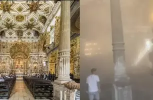Teto de 'igreja de ouro' desaba e mata uma pessoa em Salvador; confira o vídeo (Foto: Reprodução)