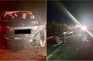 Acidente na BR-343 deixa casal de idosos e jovem de 23 anos feridos no Piauí (Foto: Reprodução)